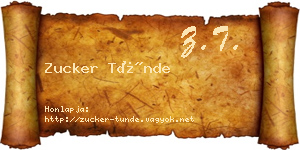 Zucker Tünde névjegykártya
