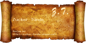 Zucker Tünde névjegykártya